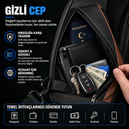 Çapraz Omuz Çantası | Çok Bölmeli Premium Seyahat Çantası